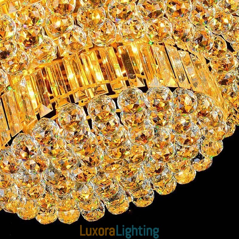 Designer Touch Decorative Flush Mount Crystal Ceiling Light European Round Lighting