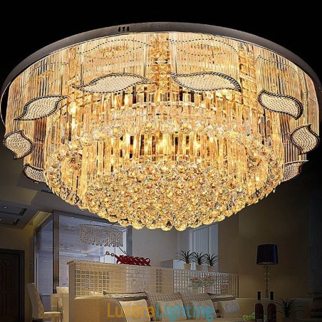 Designer Touch Decorative Crystal Ceiling Light Contemporary Simple Round Flush Mount Light Fixture