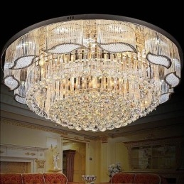 Designer Touch Decorative Crystal Ceiling Light Contemporary Simple Round Flush Mount Light Fixture