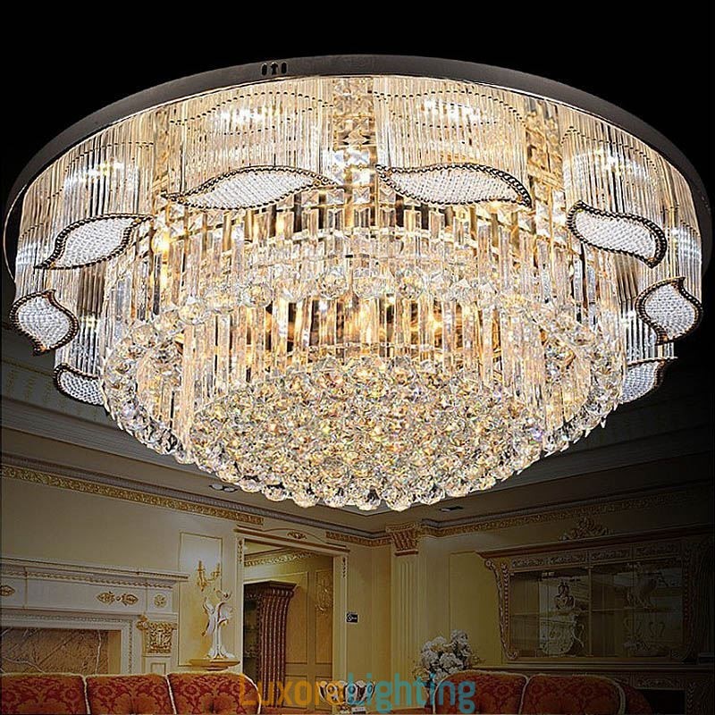 Designer Touch Decorative Crystal Ceiling Light Contemporary Simple Round Flush Mount Light Fixture