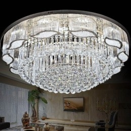 Designer Touch Decorative Crystal Ceiling Light Contemporary Simple Round Flush Mount Light Fixture