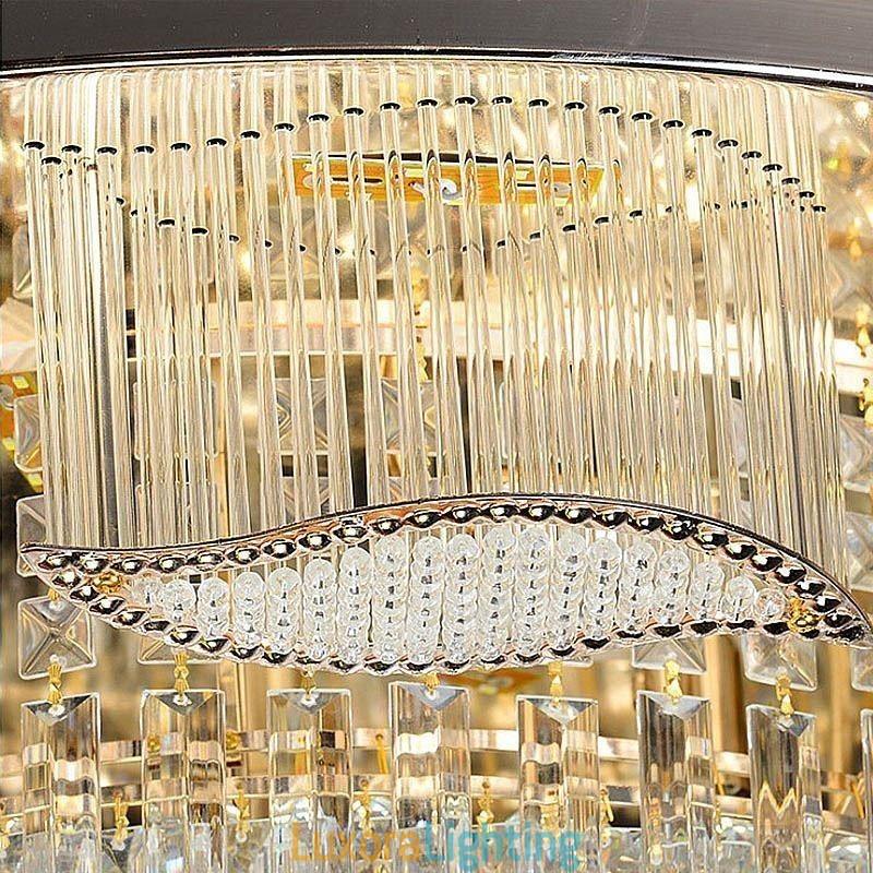 Designer Touch Decorative Crystal Ceiling Light Contemporary Simple Round Flush Mount Light Fixture