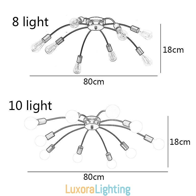 Designer Touch Decorative Ceiling Spider Lamp Antique Classic Flush Mount Dining Lamp 8 10 Arms