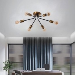 Designer Touch Decorative Sputnik Chandelier 6 Light Semi Flush Mount Ceiling Light Fixture