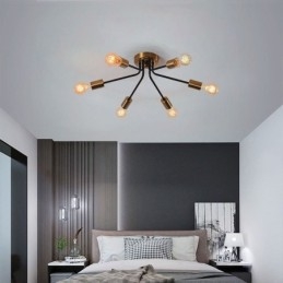 Designer Touch Decorative Sputnik Chandelier 6 Light Semi Flush Mount Ceiling Light Fixture