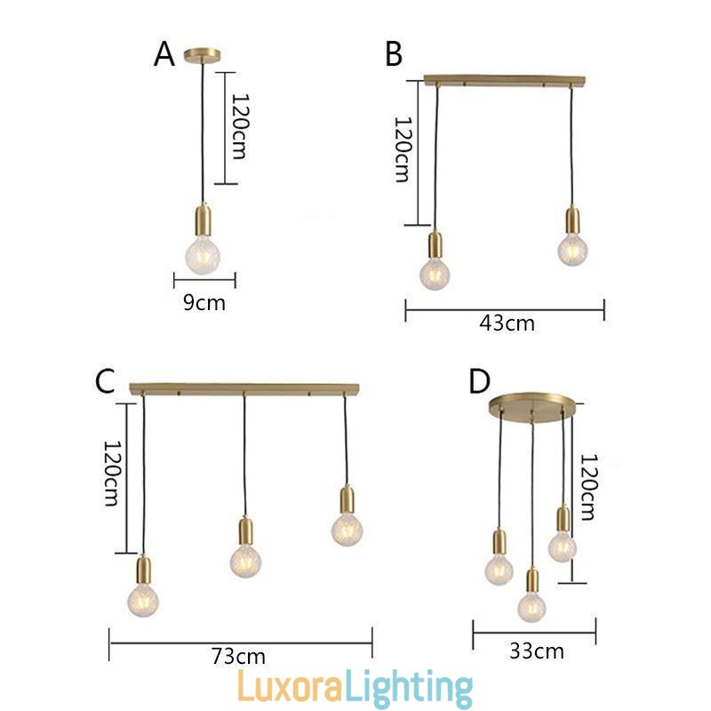 Designer Touch Decorative Nordic Brass 3 Pendant Cluster Light Island Creative Minimalist Light Fixture