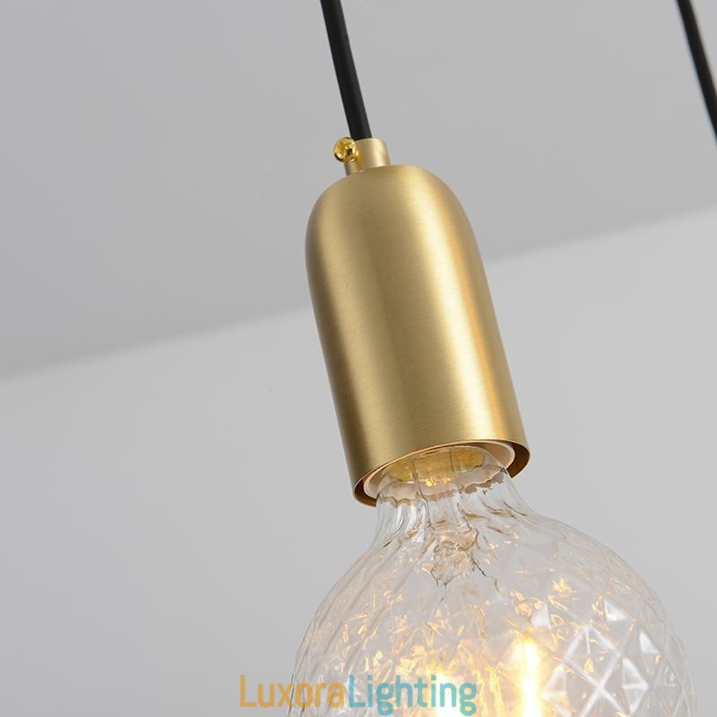 Designer Touch Decorative Nordic Brass 3 Pendant Cluster Light Island Creative Minimalist Light Fixture