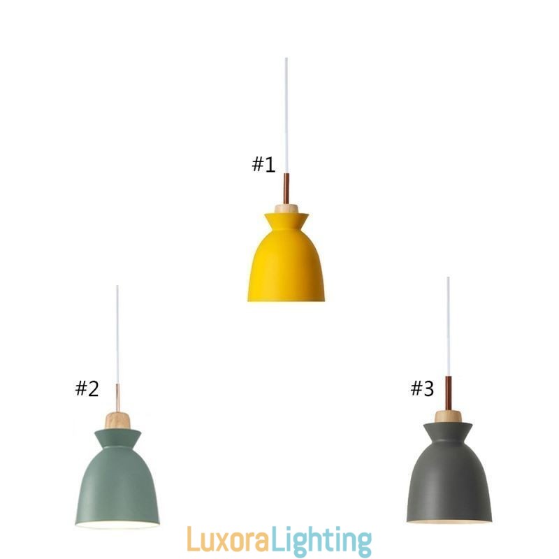 Designer Touch Decorative Nordic Simple Macaron Pendant Light Iron Arti Three Lights