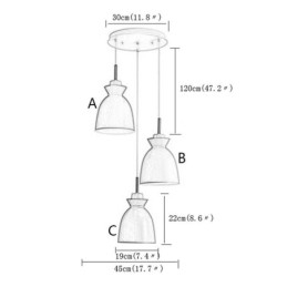 Designer Touch Decorative Nordic Simple Macaron Pendant Light Iron Arti Three Lights
