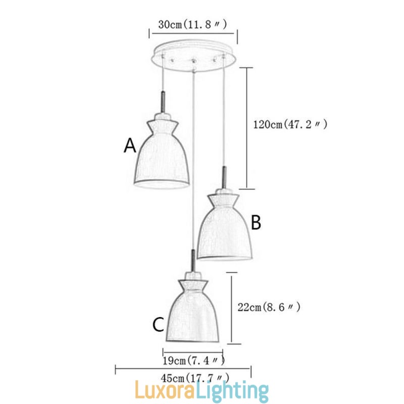 Designer Touch Decorative Nordic Simple Macaron Pendant Light Iron Arti Three Lights
