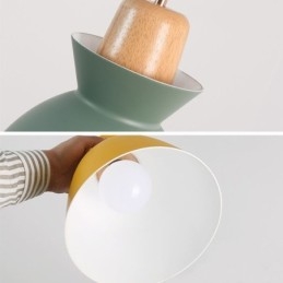 Designer Touch Decorative Nordic Simple Macaron Pendant Light Iron Arti Three Lights