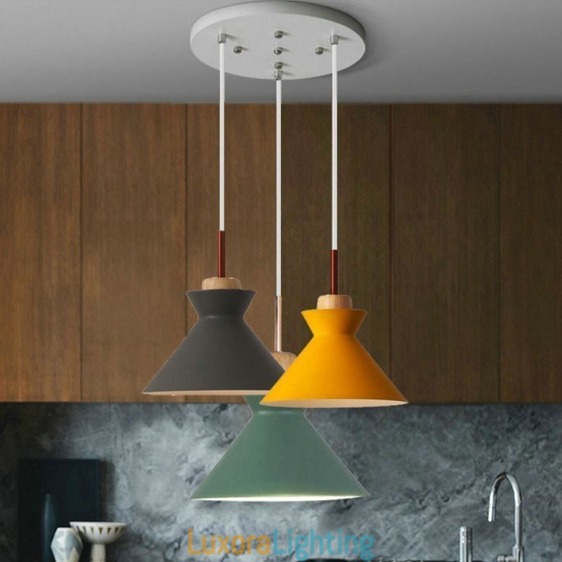 Designer Touch Decorative Nordic Macaron Island 3 Light Pendant Lighting Simple Iron Arti Three Lights