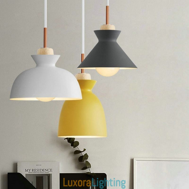Designer Touch Decorative Macaron Pendant Light Nordic Simple Iron Arti Three Lights Fixture