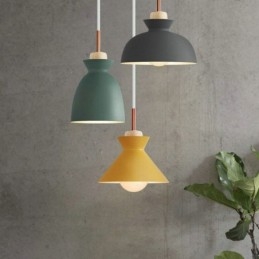 Designer Touch Decorative Macaron Pendant Light Nordic Simple Iron Arti Three Lights Fixture