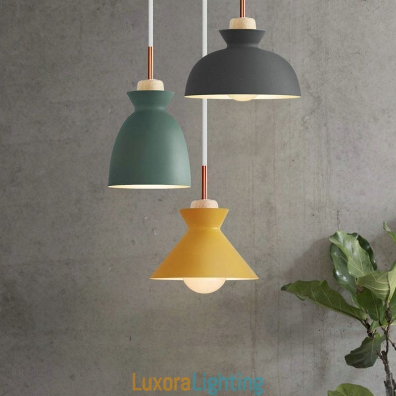 Designer Touch Decorative Macaron Pendant Light Nordic Simple Iron Arti Three Lights Fixture