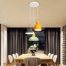 Designer Touch Decorative Macaron Pendant Light Nordic Simple Iron Arti Three Lights Fixture