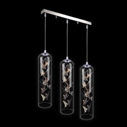 Designer Touch Decorative Glass Pendant Light Creative Nordic Cylinder Lamp Butterfly Light