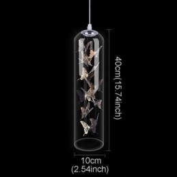 Designer Touch Decorative Glass Pendant Light Creative Nordic Cylinder Lamp Butterfly Light