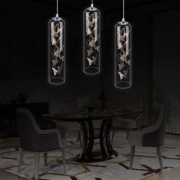 Designer Touch Decorative Glass Pendant Light Creative Nordic Cylinder Lamp Butterfly Light
