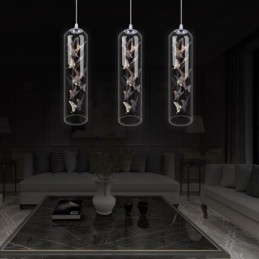 Designer Touch Decorative Glass Pendant Light Creative Nordic Cylinder Lamp Butterfly Light