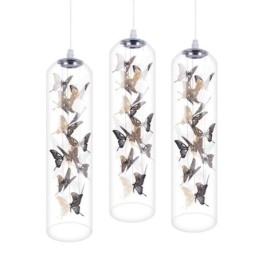 Designer Touch Decorative Glass Pendant Light Creative Nordic Cylinder Lamp Butterfly Light