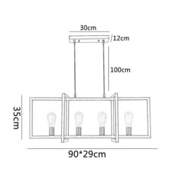 Designer Touch Decorative 4 Light Pendant Light Industrial Style Lightingway