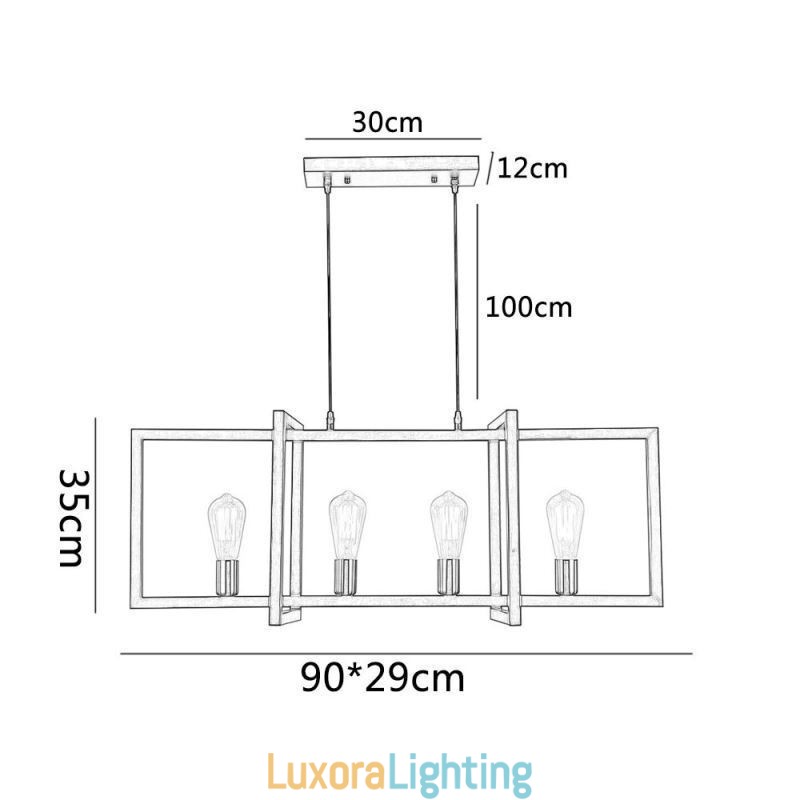 Designer Touch Decorative 4 Light Pendant Light Industrial Style Lightingway