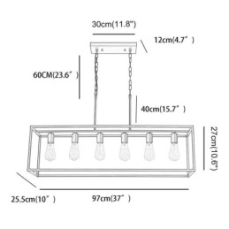 Designer Touch Decorative Farmhouse Pendant Lighting Fixture Island Hanging Lights 6 Lights