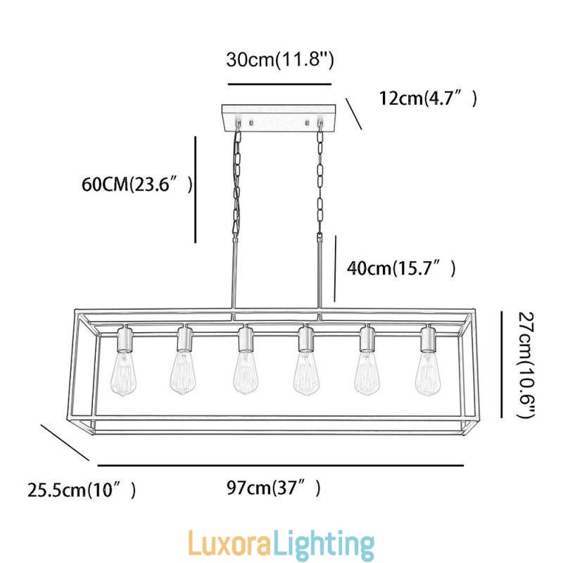 Designer Touch Decorative Farmhouse Pendant Lighting Fixture Island Hanging Lights 6 Lights
