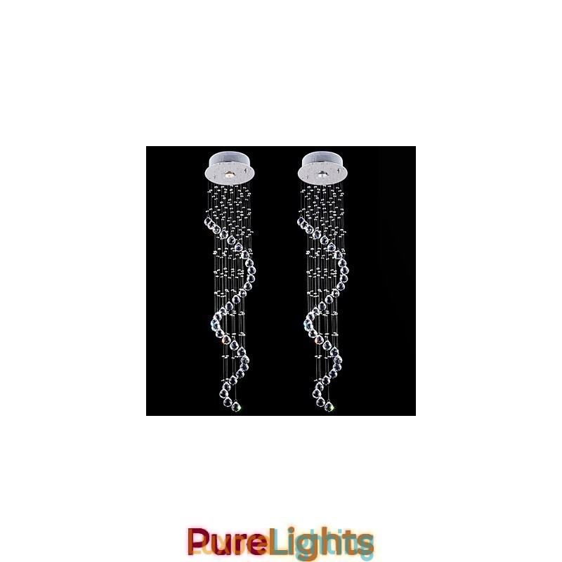 Designer Touch Decorative Crystal Pendant Light Chandelier Lighting 1 Lights Silver Canpoy Clear K9 Crystal Helix Ceiling Lamps H120CM