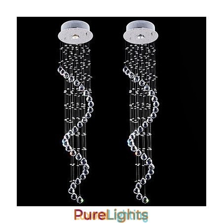Designer Touch Decorative Crystal Pendant Light Chandelier Lighting 1 Lights Silver Canpoy Clear K9 Crystal Helix Ceiling Lamps H120CM