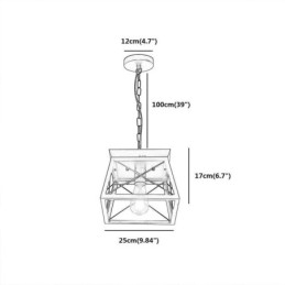 Designer Touch Decorative Vintage Trapezoidal Pendant Light Metal Black Ceiling Light