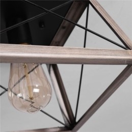 Designer Touch Decorative Vintage Trapezoidal Pendant Light Metal Black Hanging Light