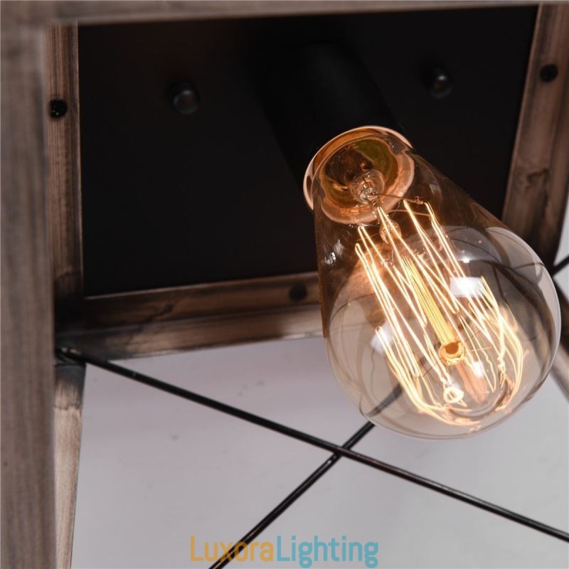 Designer Touch Decorative Vintage Trapezoidal Pendant Light Metal Black Hanging Light