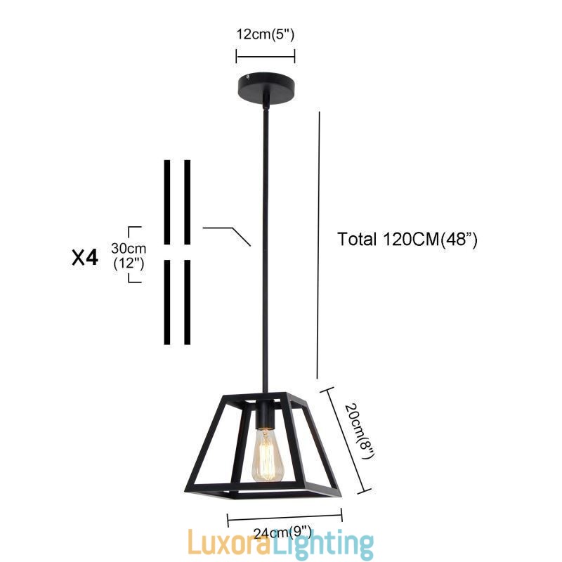 Designer Touch Decorative Rustic Farmhouse Pendant Light Industrial Mini Metal Ceiling Light Trapezoidal Shape Island