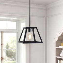 Designer Touch Decorative Rustic Farmhouse Pendant Light Industrial Mini Metal Ceiling Light Trapezoidal Shape Island