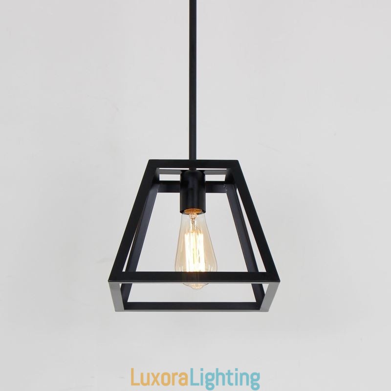 Designer Touch Decorative Rustic Farmhouse Pendant Light Industrial Mini Metal Ceiling Light Trapezoidal Shape Island