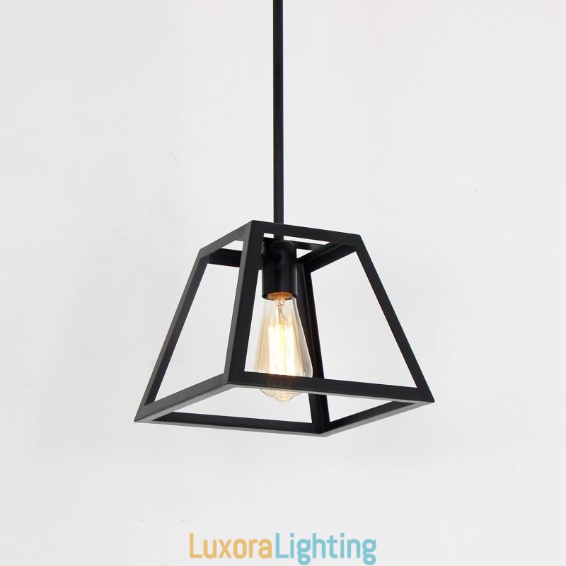 Designer Touch Decorative Rustic Farmhouse Pendant Light Industrial Mini Metal Ceiling Light Trapezoidal Shape Island