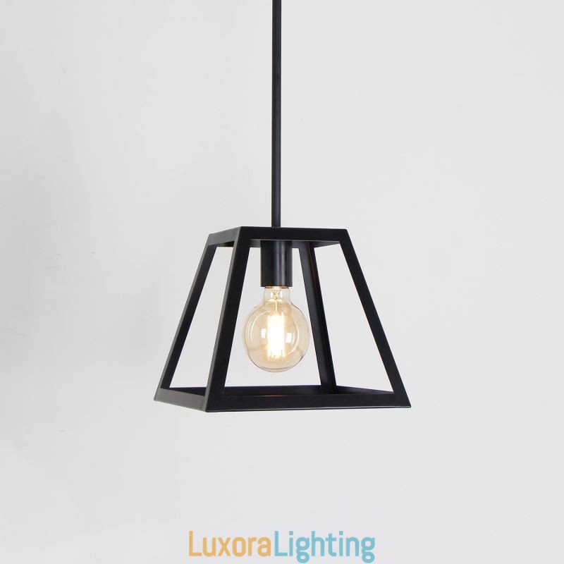 Designer Touch Decorative Rustic Farmhouse Pendant Light Industrial Mini Metal Ceiling Light Trapezoidal Shape Island