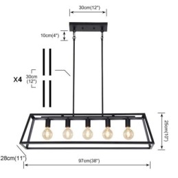 Designer Touch Decorative Industrial Metal Pendant Light Trapezoidal Hanging Ceiling Light