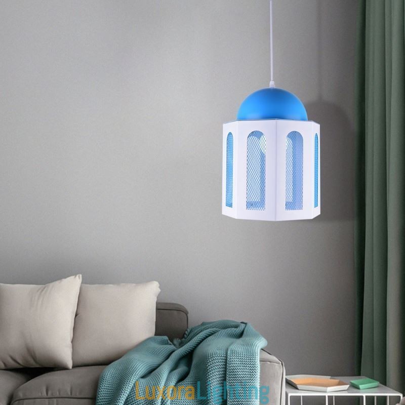 Designer Touch Decorative Castle Shaped Pendant Light Modern Blue and White Color Light