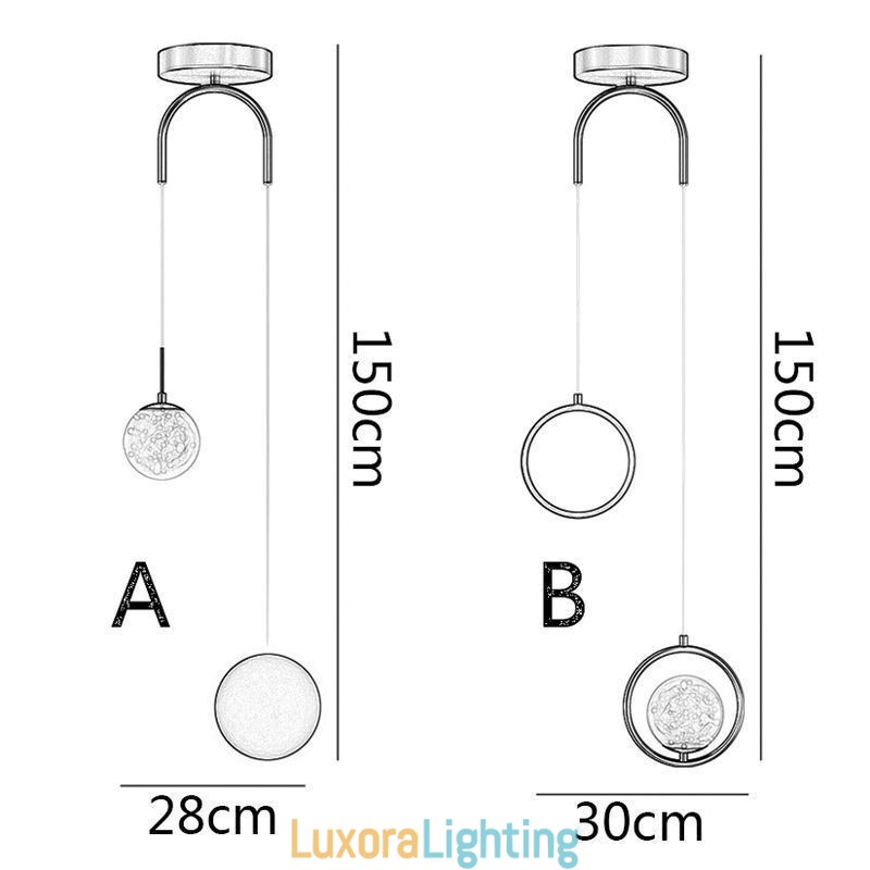 Designer Touch Decorative Round Ring Pendant Light Modern Ball Hanging Lamp