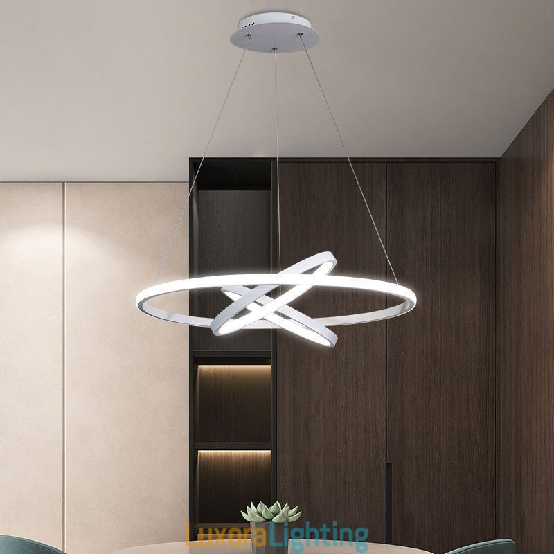 Designer Touch Decorative Modern Chandelier Dimmable 3 Ring Pendant Lighting