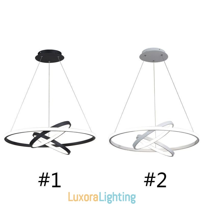 Designer Touch Decorative Modern Chandelier Dimmable 3 Ring Pendant Lighting