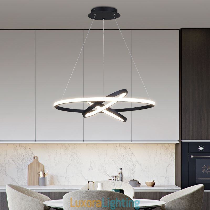 Designer Touch Decorative Modern Chandelier Dimmable 3 Ring Pendant Lighting