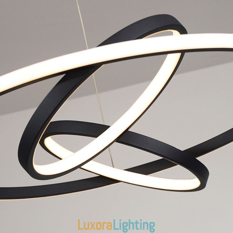 Designer Touch Decorative Modern Chandelier Dimmable 3 Ring Pendant Lighting