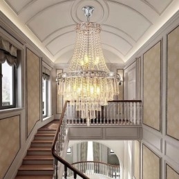 Designer Touch Decorative Modern Crystal Chandelier Contemporary Elegant Ceiling Light Fixture Duplex Stair