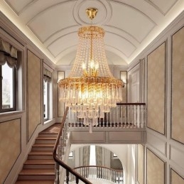 Designer Touch Decorative Modern Crystal Chandelier Contemporary Elegant Ceiling Light Fixture Duplex Stair