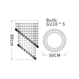 Designer Touch Decorative Modern Crystal Chandelier Round Raindrop Ceiling Light