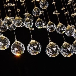 Designer Touch Decorative Modern Crystal Chandelier Round Raindrop Ceiling Light